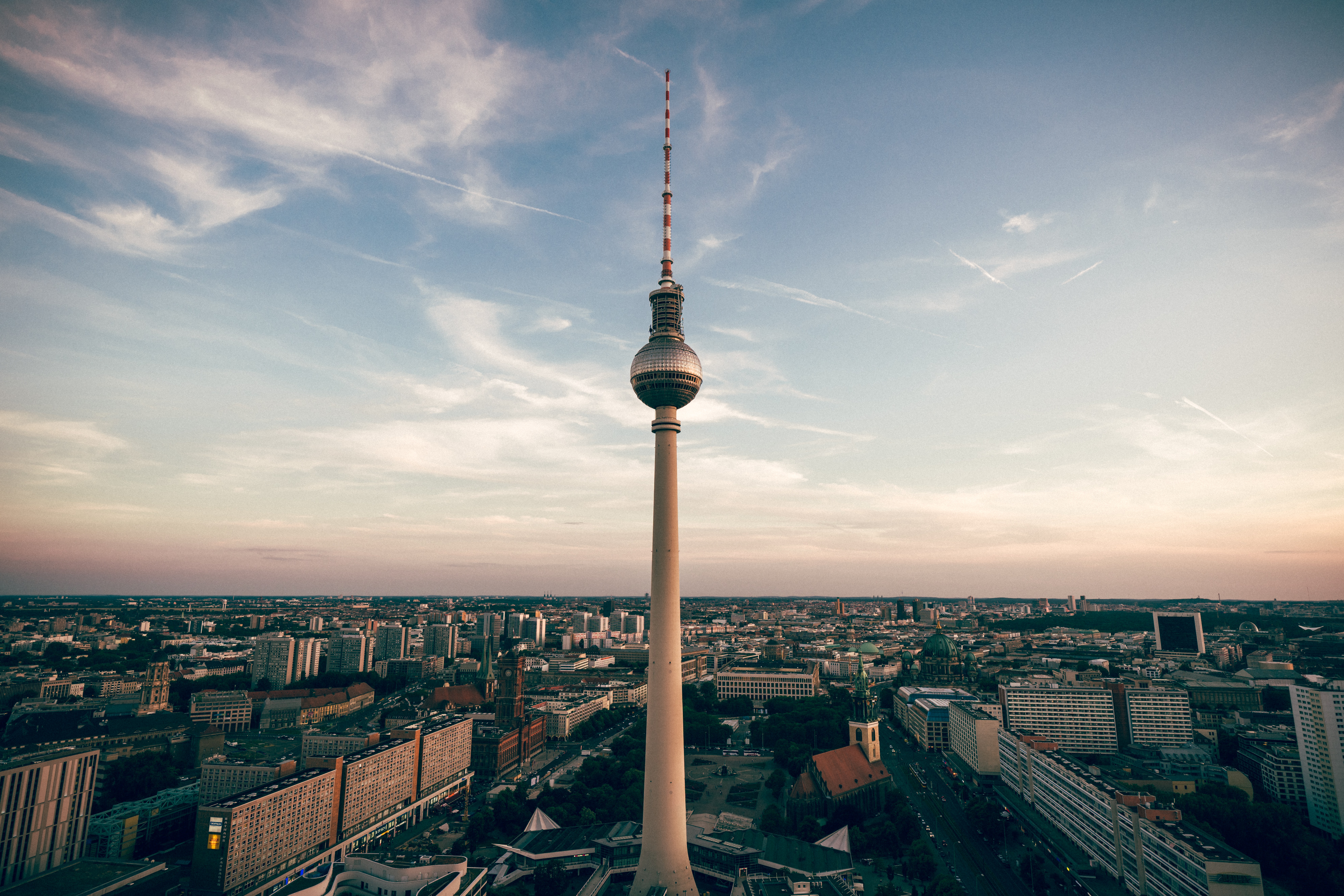 Berlin City skyline with large tower in the background