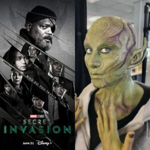 Green alien prosthetics for Secret Invasion